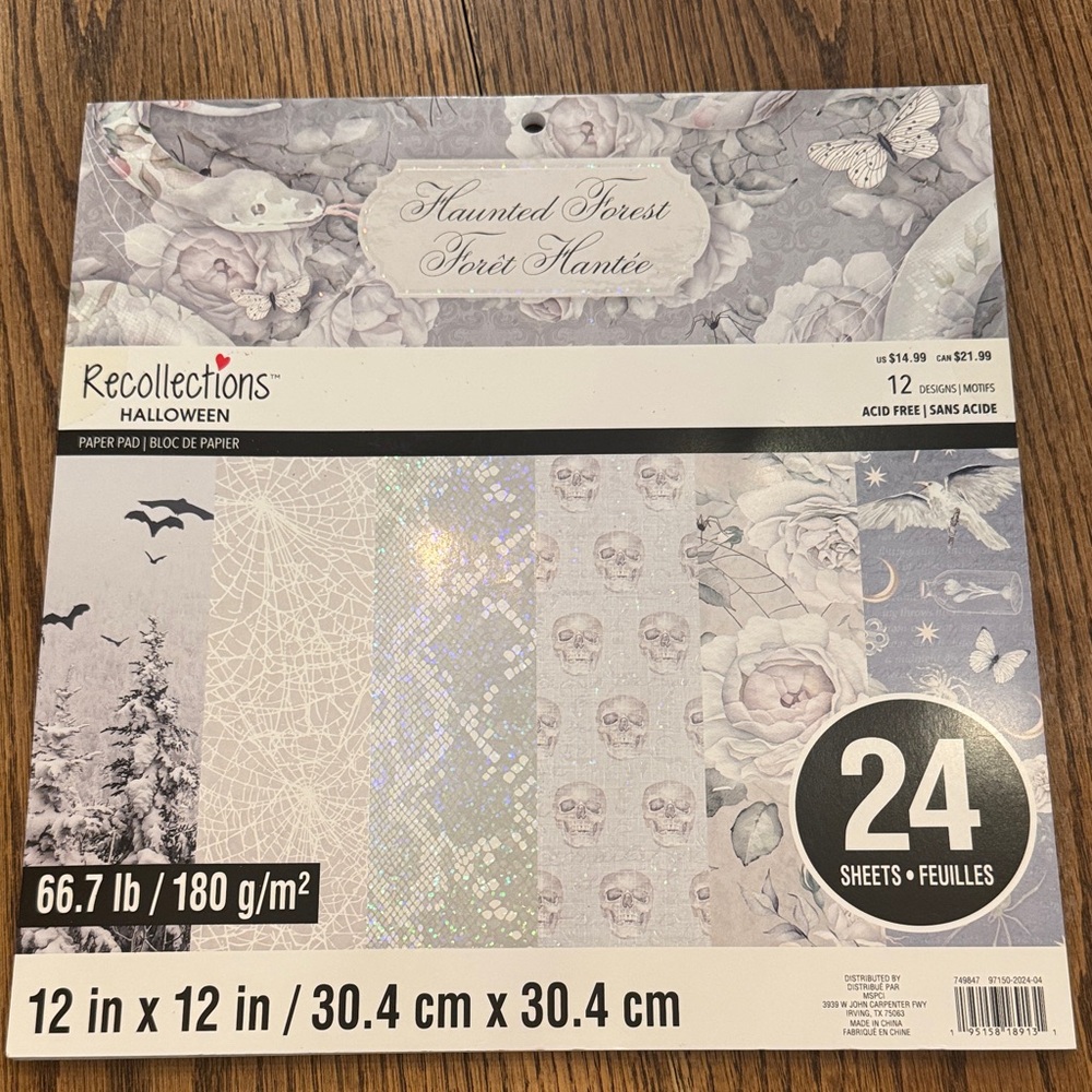 Recollections Haunted Forest Paper Pad - Gray and White